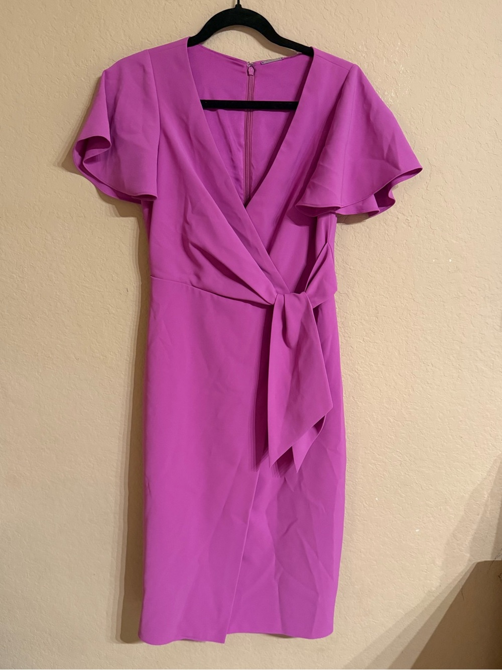 Elie Tahari Magenta Pink Wrap Midi Dress Size 2 NWOT